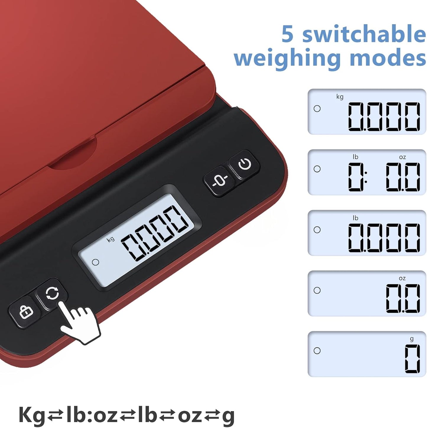 QP Shipping Scale, 86lb/0.1oz Digital Scale for Packages, Postal Scale with Hold/Tare Function, Back-lit LCD Display, Flip-up Holder, Shipping Scale for Small Business, Battery & Tape Measure Included