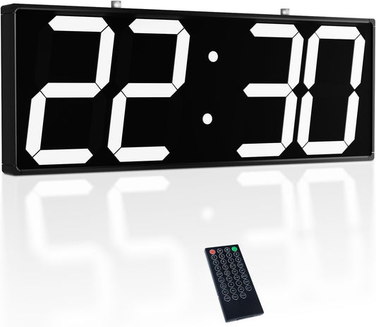 Digital Wall Clock with Double Sided Display, Large Digital Clock with Timer,Alarm,Temperature and Date,Two Faced Hanging Digital Clock Large Display for Multiple Public Places(White)