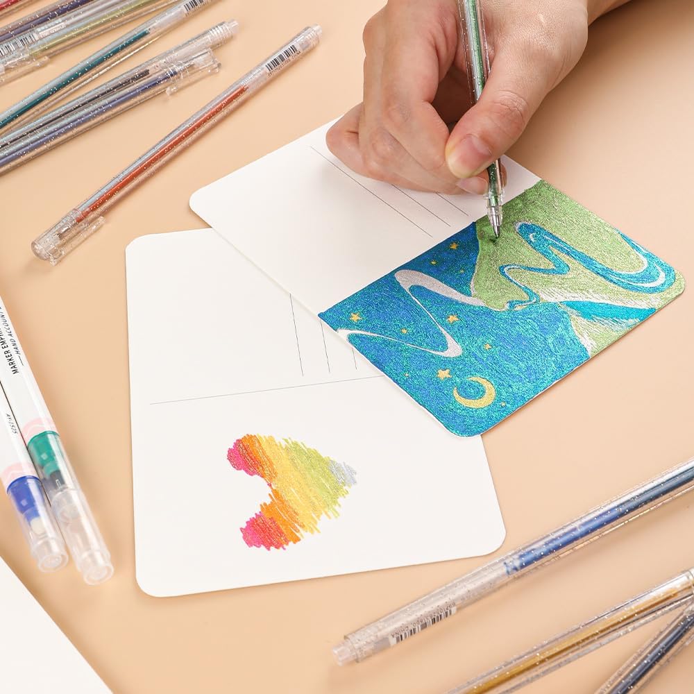 glitter gel pens,12 Colors Gel Pens for Coloring,Metallic Vibrant Sparkle Colorful Pen,Fine Tip Markers Colored Neon Gel Pens for Adult Coloring Books, Sparkle Pen, Gelly Roll Pens