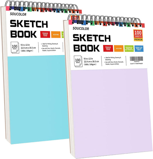 Soucolor 9 x12 Inch Sketch Book,Teen Girl Trendy Stuff, Halloween & Christmas for Teen Girls 4-12, Mother's Day, Birthday for Daughter Wife, Creative Gift for Mum Her, Christmas Coloring Book