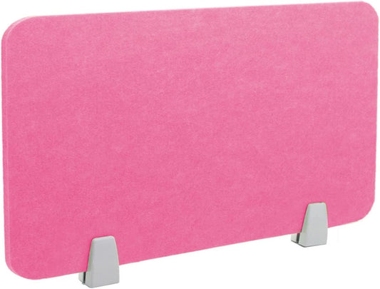 Icegrey Acoustic Desk Divider Privacy Panel Removable Sound Absorbing Desk Partition Board with 2 Clips for Student Call Centers Offices Braries Classrooms Library, Rose Red, 23.4x11.7"