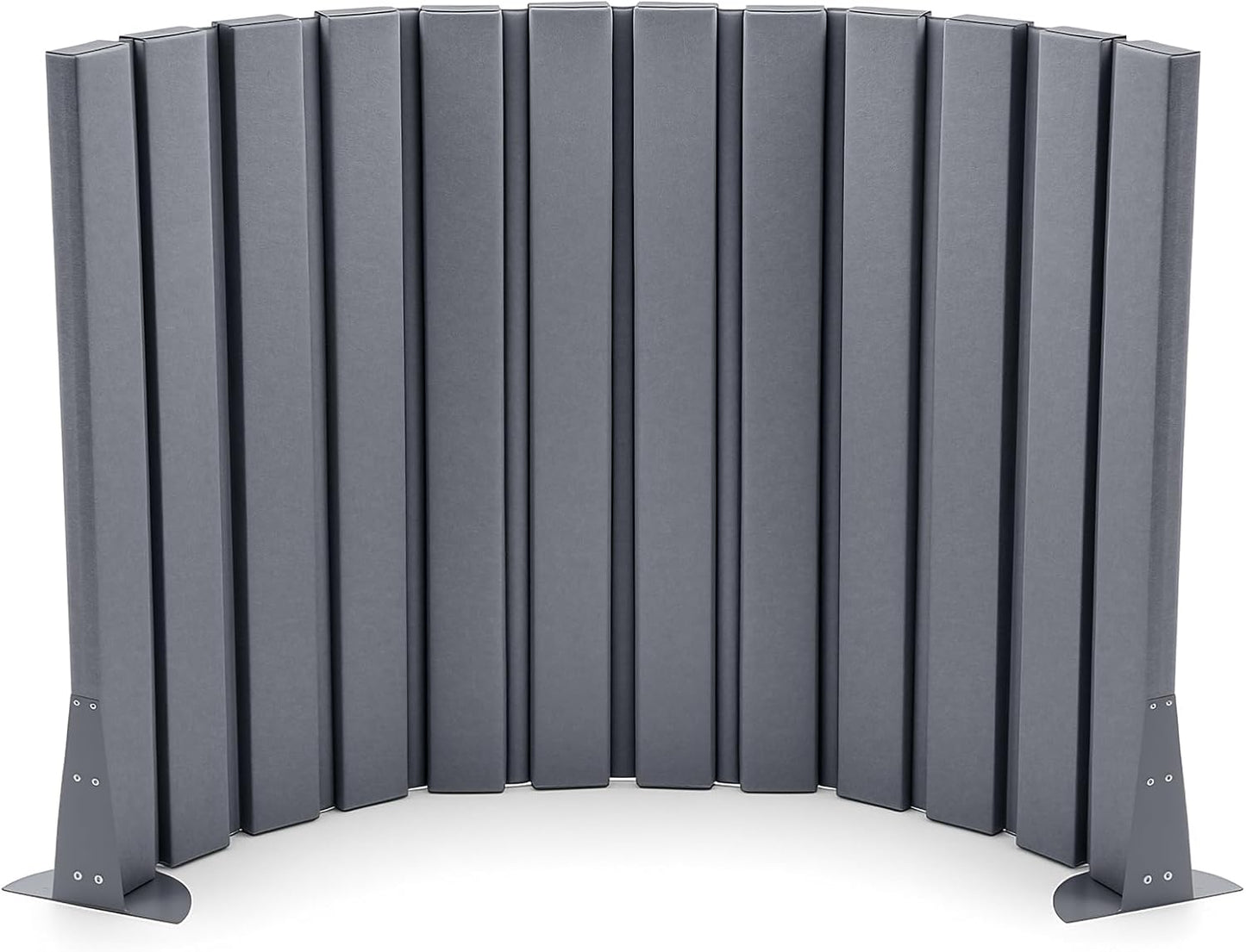 Soundproof Room Divider Panel, Foldable Acoustic Partition Wall with Stand and Straps, Freestanding Privacy Screen for Office Study Bedroom Studio Library, Grey(48" X 6')