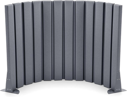 Soundproof Room Divider Panel, Foldable Acoustic Partition Wall with Stand and Straps, Freestanding Privacy Screen for Office Study Bedroom Studio Library, Grey(48" X 6')
