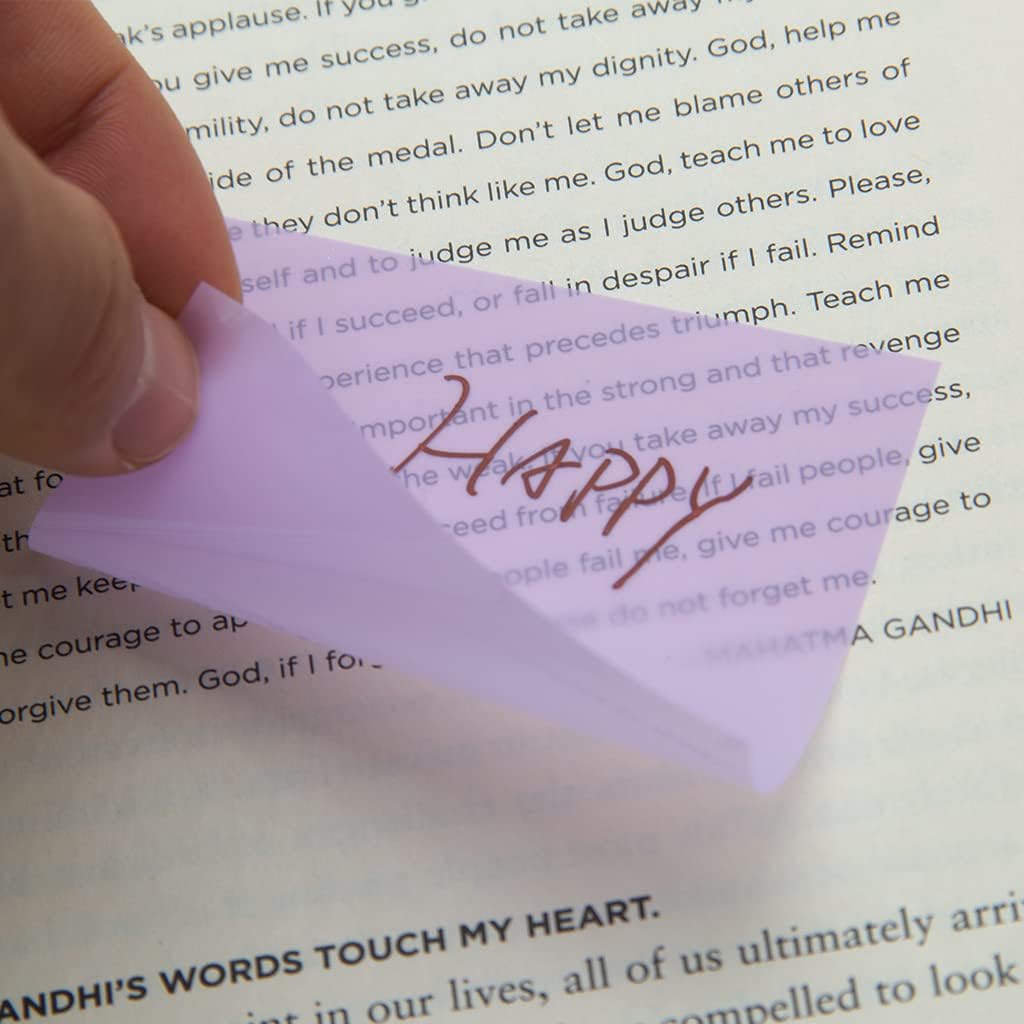 400 Sheets Pastel Transparent Sticky Notes, 3x3 inch See Through Sticky Notes, for Reading Writing Notes Book Markers, Office School Supplies, 50 Sheets/Pad (8 Pads)