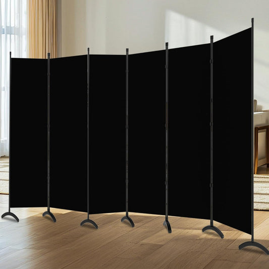 Room Divider-Folding Privacy Screens, 6 ft Partition Room Dividers Wall for Separation, Home, Office, Classroom, Studio (Black, 8 Panel)