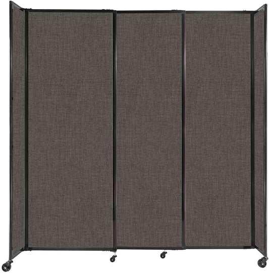 Versare Straightwall Sliding Portable Wall Partition | Freestanding Office Dividers | Locking Wheels | Temporary Room Separator | 7'2" Wide x 7'6" Tall Mocha Fabric Panels