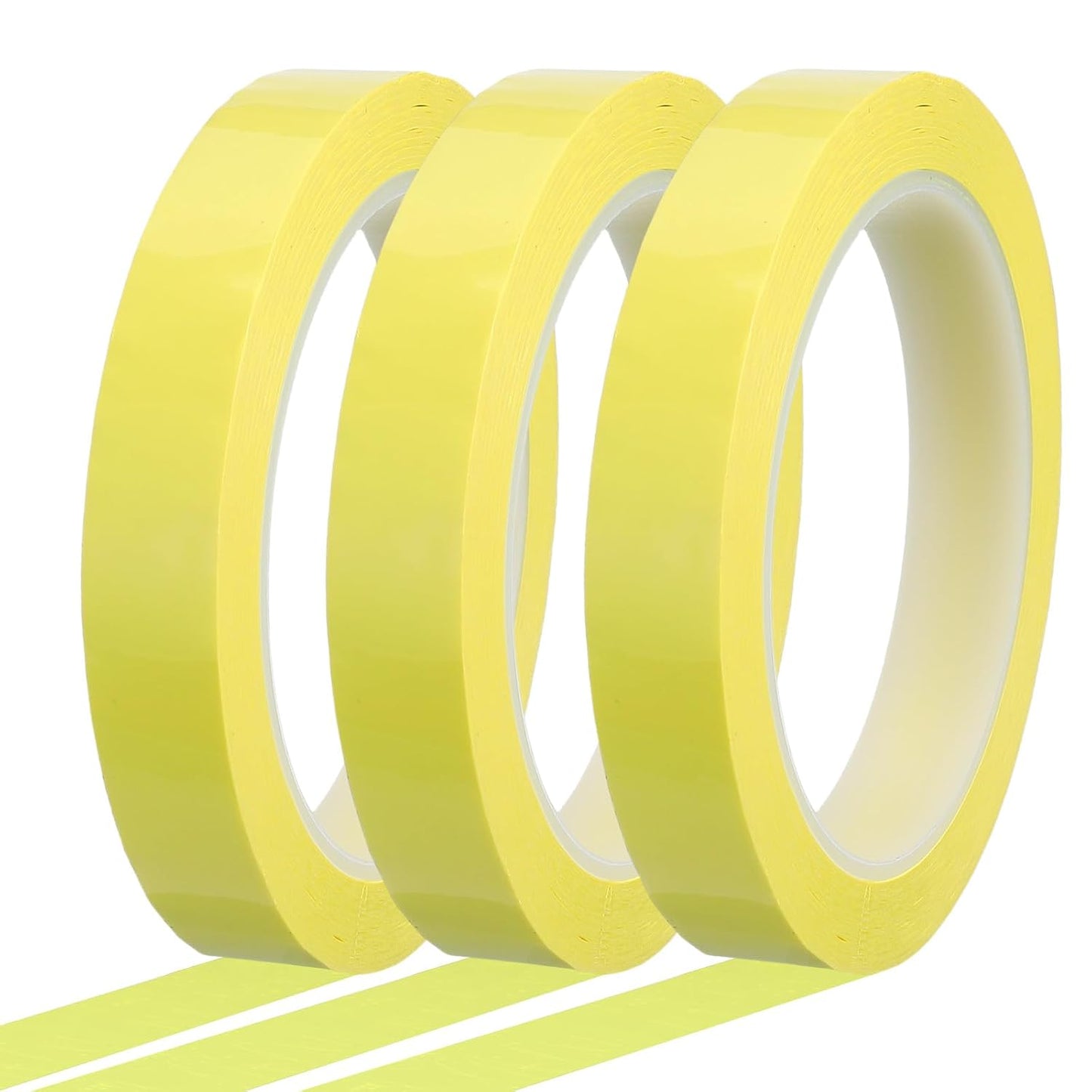 MECCANIXITY Whiteboard Tape 5/8" x 72 Yard Pinstripe Graphic Chart Line Grid Marking Tapes for Classroom Office Dry Erase Board Art, Light Yellow, Pack of 3