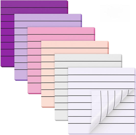 EUSOAR Transparent Sticky Notes, 300 Sheets 3x3 Inch Waterproof Pink Index Tabs Sticky Notes with Lines, See-Through Adhesive Note Bible Stickers Note Pads for School Classroom Office Supplies