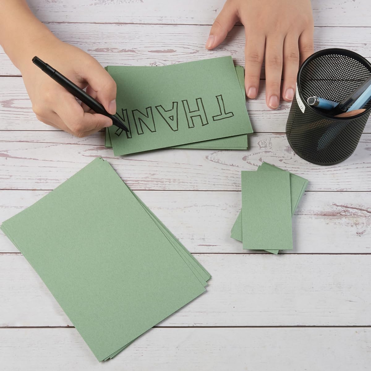 50 Sheets Blank Cardstock Paper 250 GSM Thick Heavy Cards Stock for DIY Art Projects, Card Making, Postcards, Greeting Cards, Birthday Party, Wedding Invitation (Sage-Green, 5x7 inches)