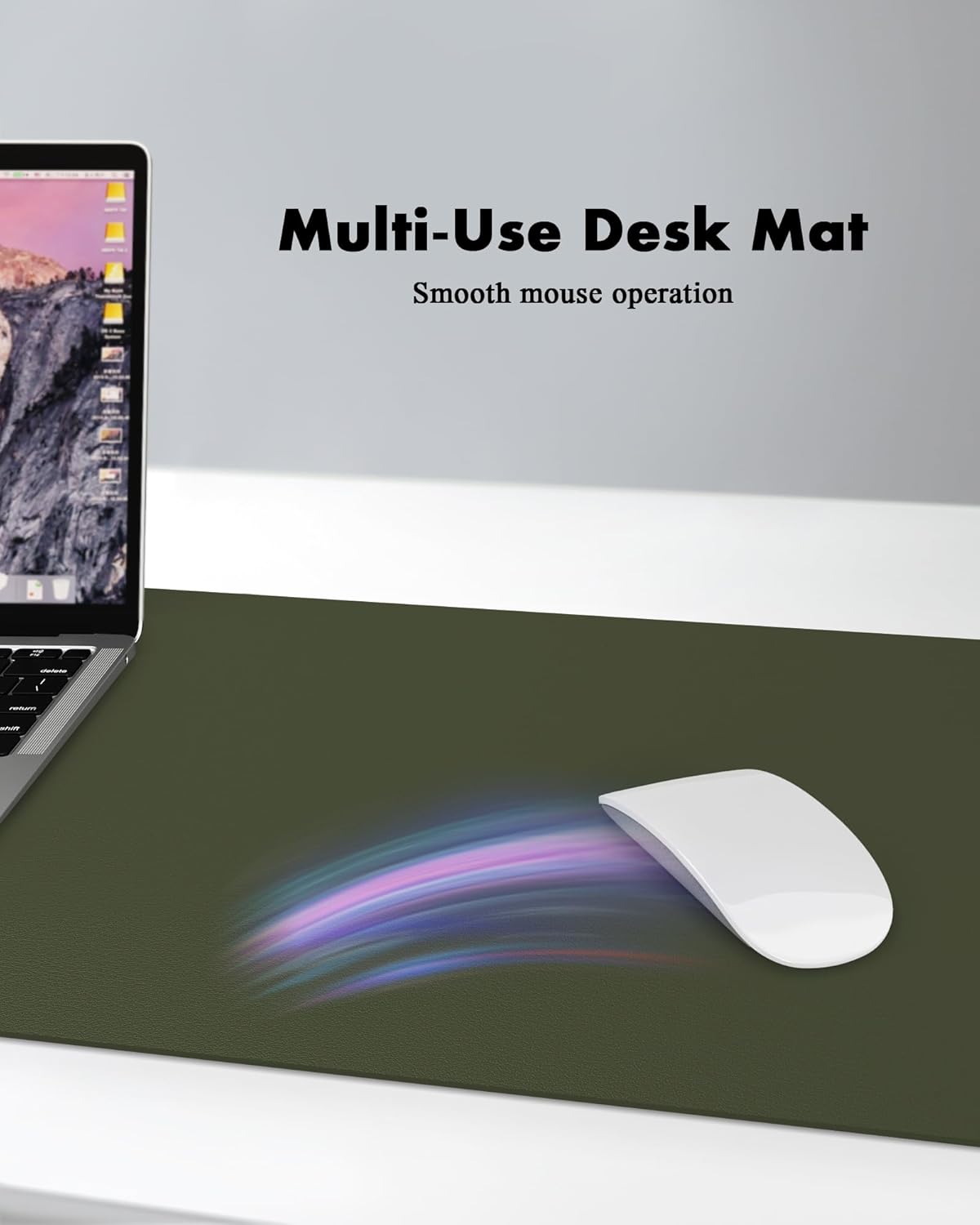 YSAGi Double-Sided Desk Pad, 31.5"x15.7" Leather Desk Mat, Eco Cork Desk Pad Protector,Large Mouse Pad,Waterproof Desk Blotter for Office/Home (Dark Green/Cork)