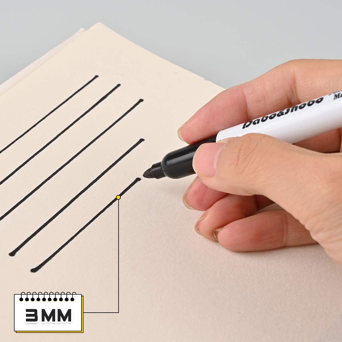 Dabo&Shobo 60 Pack Black Permanent Markers, Fine Point, Assorted Colors, Works on Plastic,Wood,Stone,Metal and Glass for Doodling, Coloring