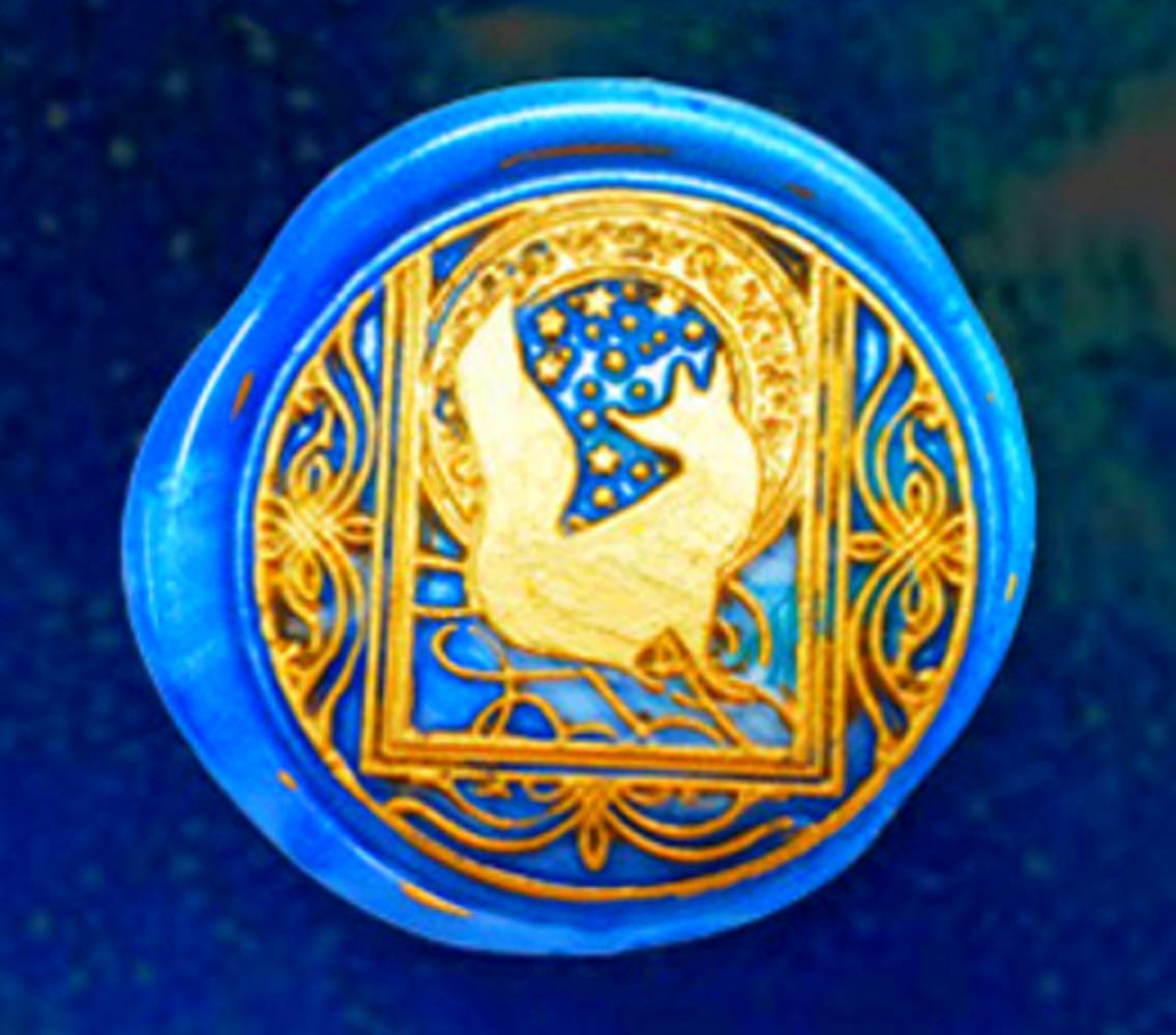 Starry Fox Wax Sealing Stamp with Removable Brass Head Wooden Handle - Retro Vintage Animal Sealing Wax Stamp for Letter Cards Invitations