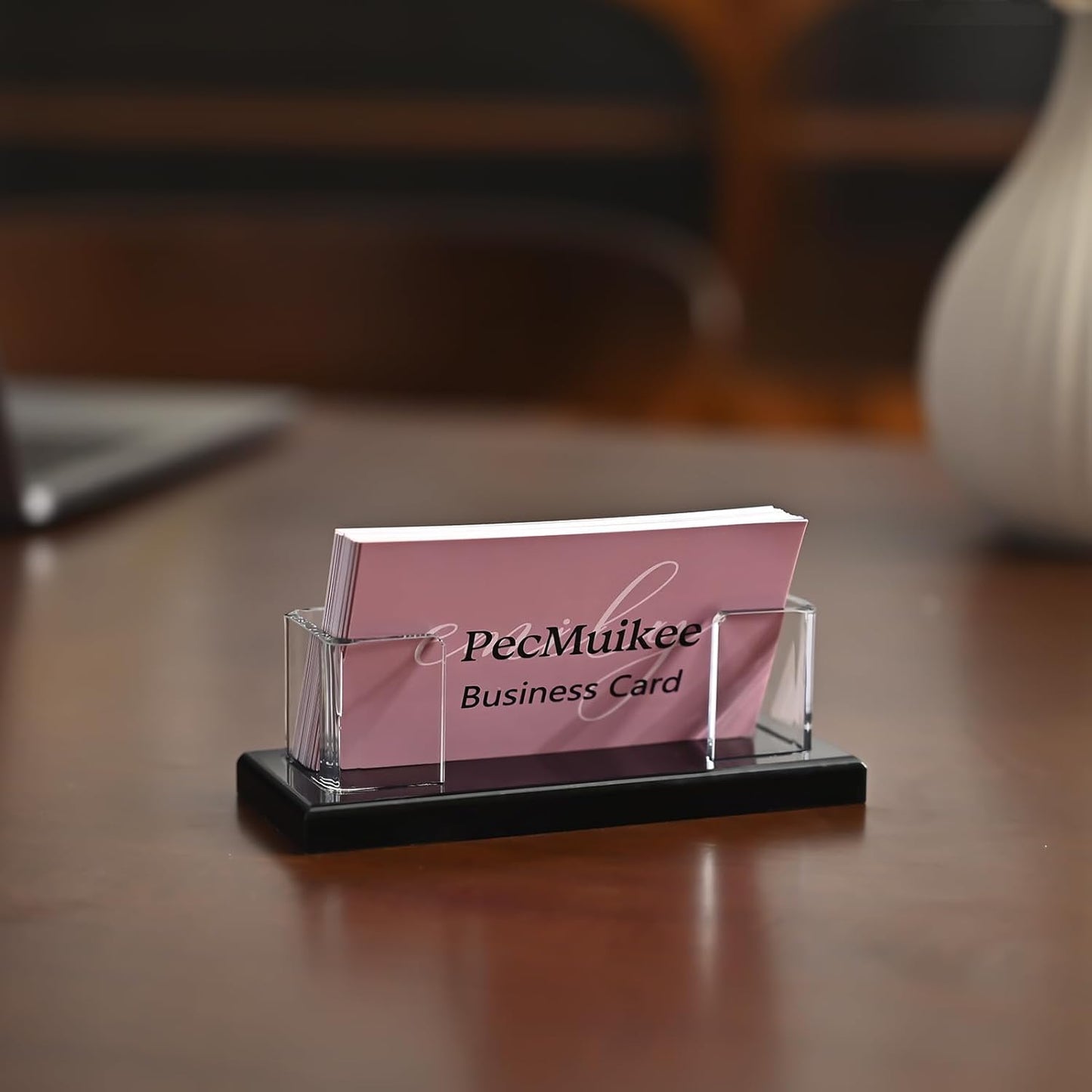 PecMuikee Business Card Holder for Desk，Acrylic Business Card Display Stand,Multiple Business Card Holders for Office, Exhibition, Home, Restaurant (ZFZ-MPH-1C)