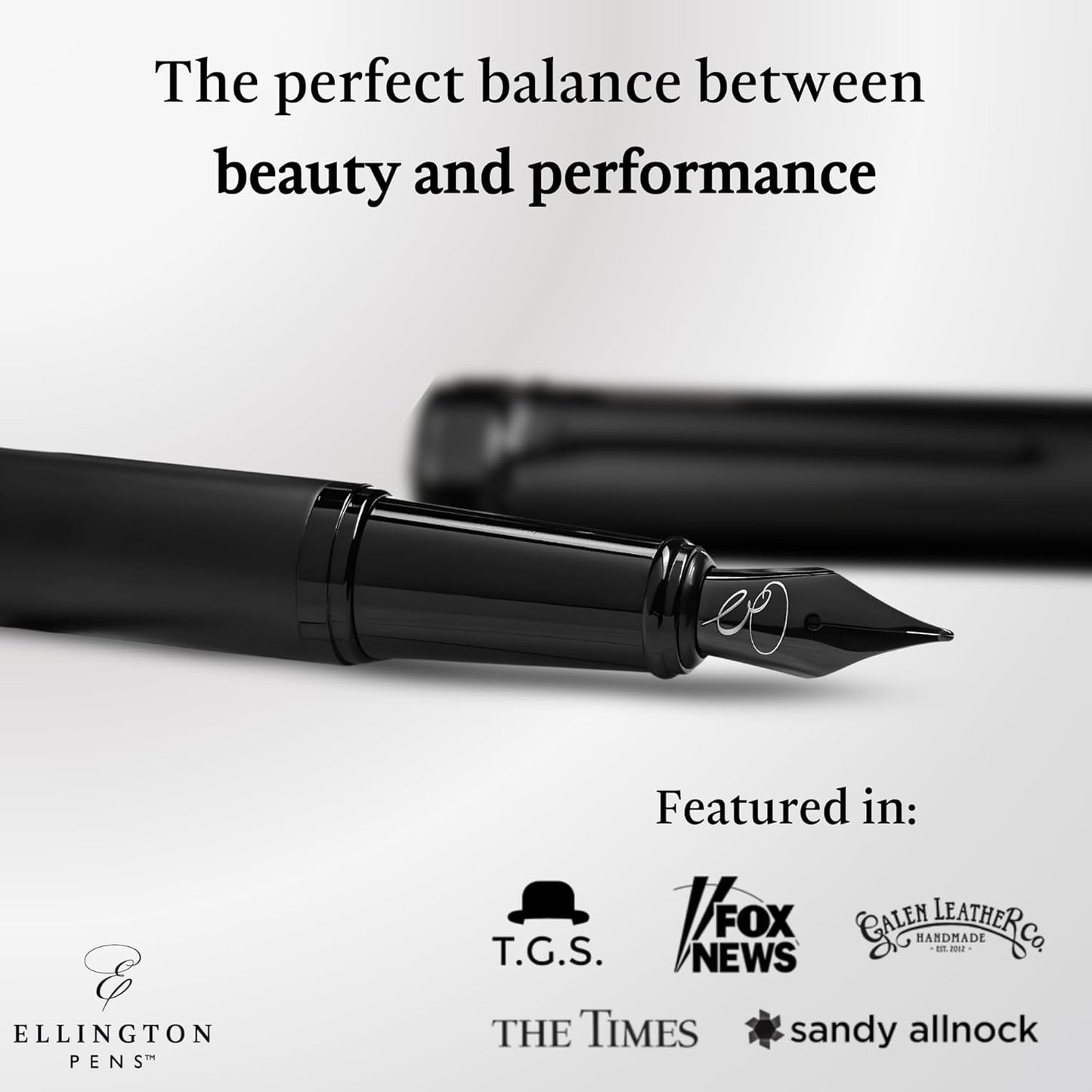 Luxury Fountain Pen Set - Fountain Pens For Writing - Smooth Fine Nib - Includes Refillable Ink Converter, 3 Ink Cartridges, Gift Box - Calligraphy, Journaling, Sketching (The Stealth)