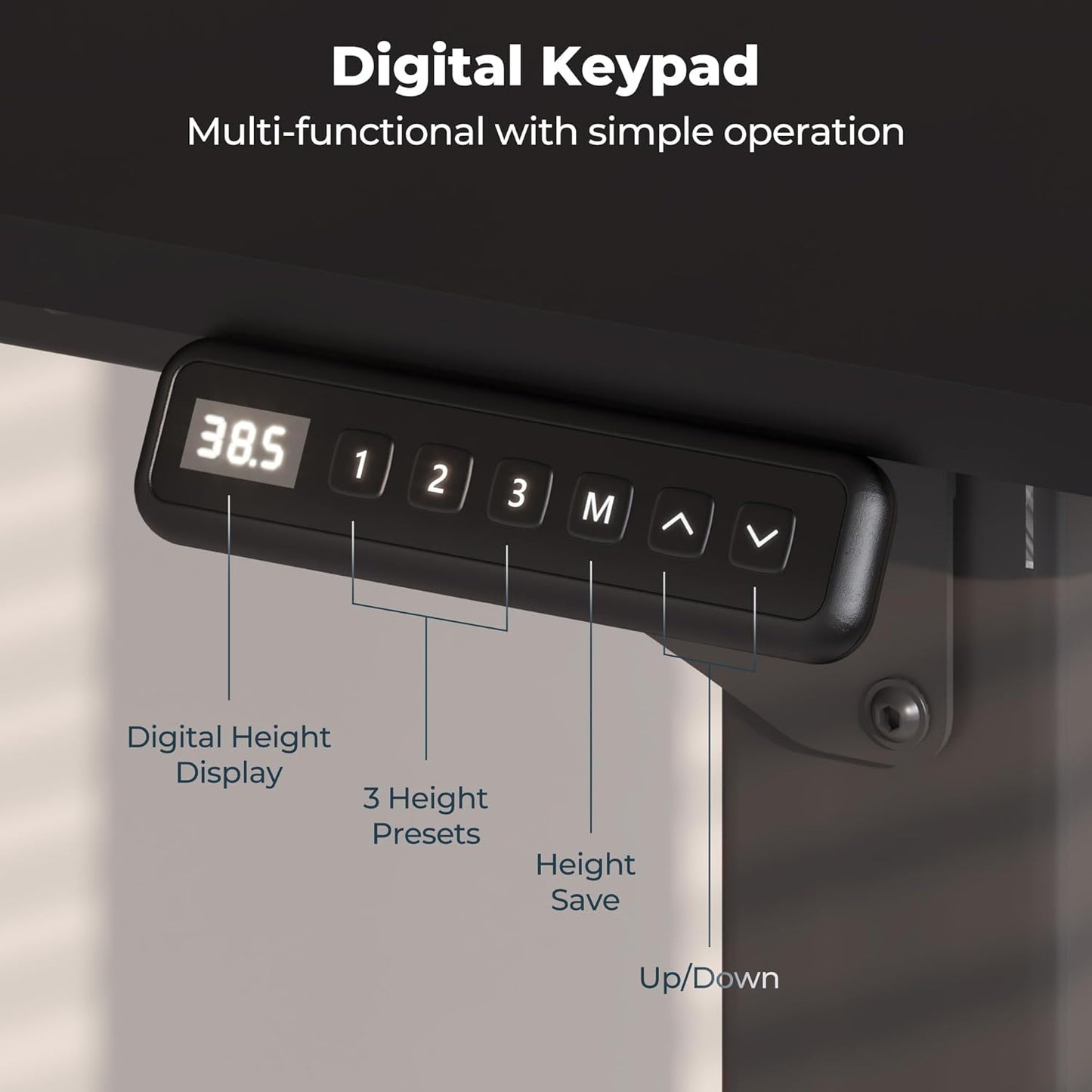 4 Legs Standing Desk, Large 71x31 Inches Electric Adjustable Height Desks with Splice Board, Stand Up Desks Home Office Computer Workstation, Black