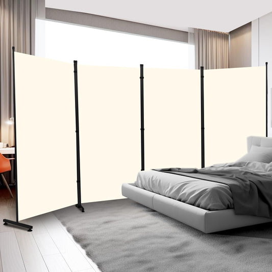 Room Divider 6ft Room Dividers and Folding Privacy Screens, 4 Panel Partition Room Divider Fabric Panel, Indoor Wall Divider for Room Separation Freestanding Space Separators for Bedroom Office Studio