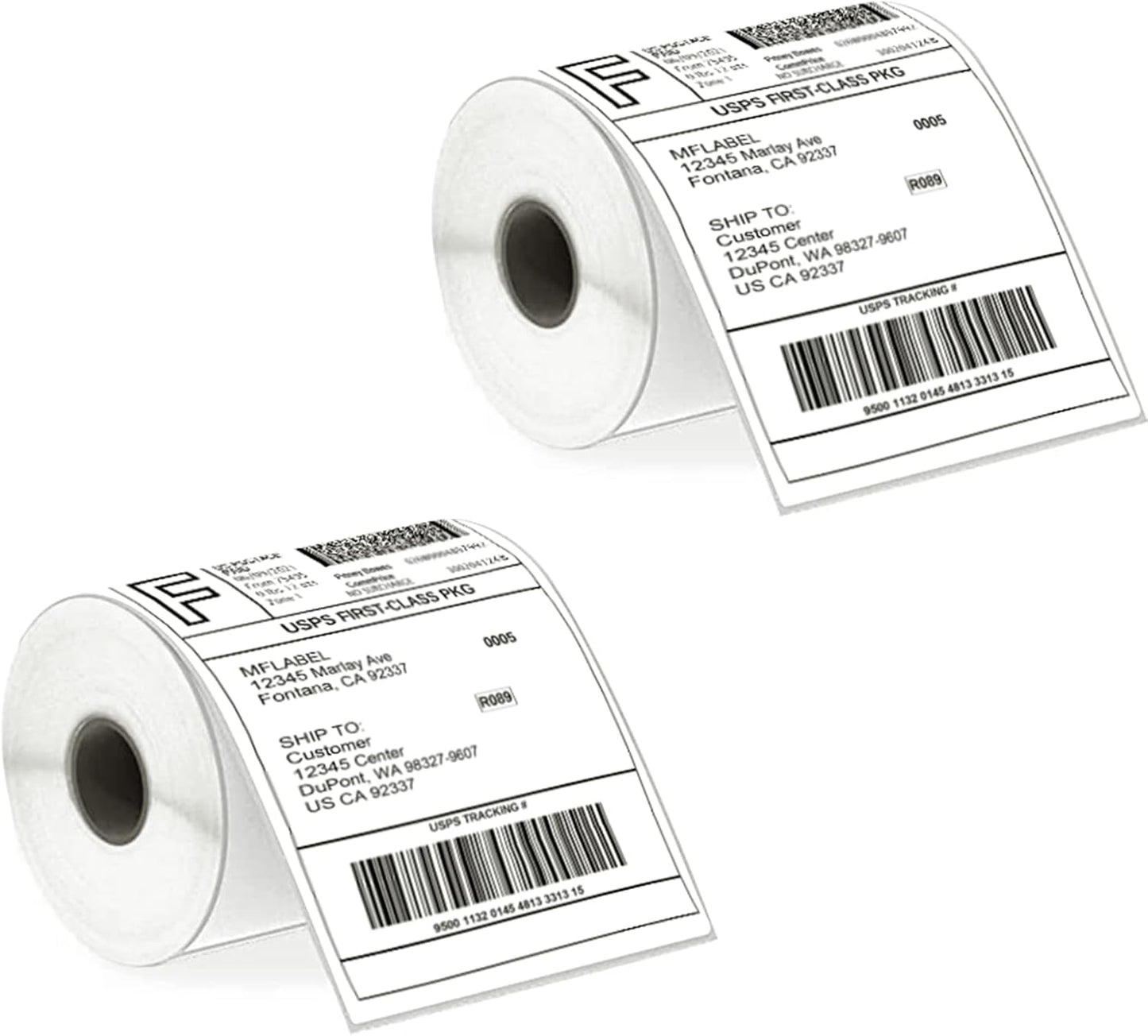 MFLABEL 4x6 Direct Labels, Perforated, Commercial Grade, for Thermal Printer, 250 Labels/1 Roll, 2 Rolls