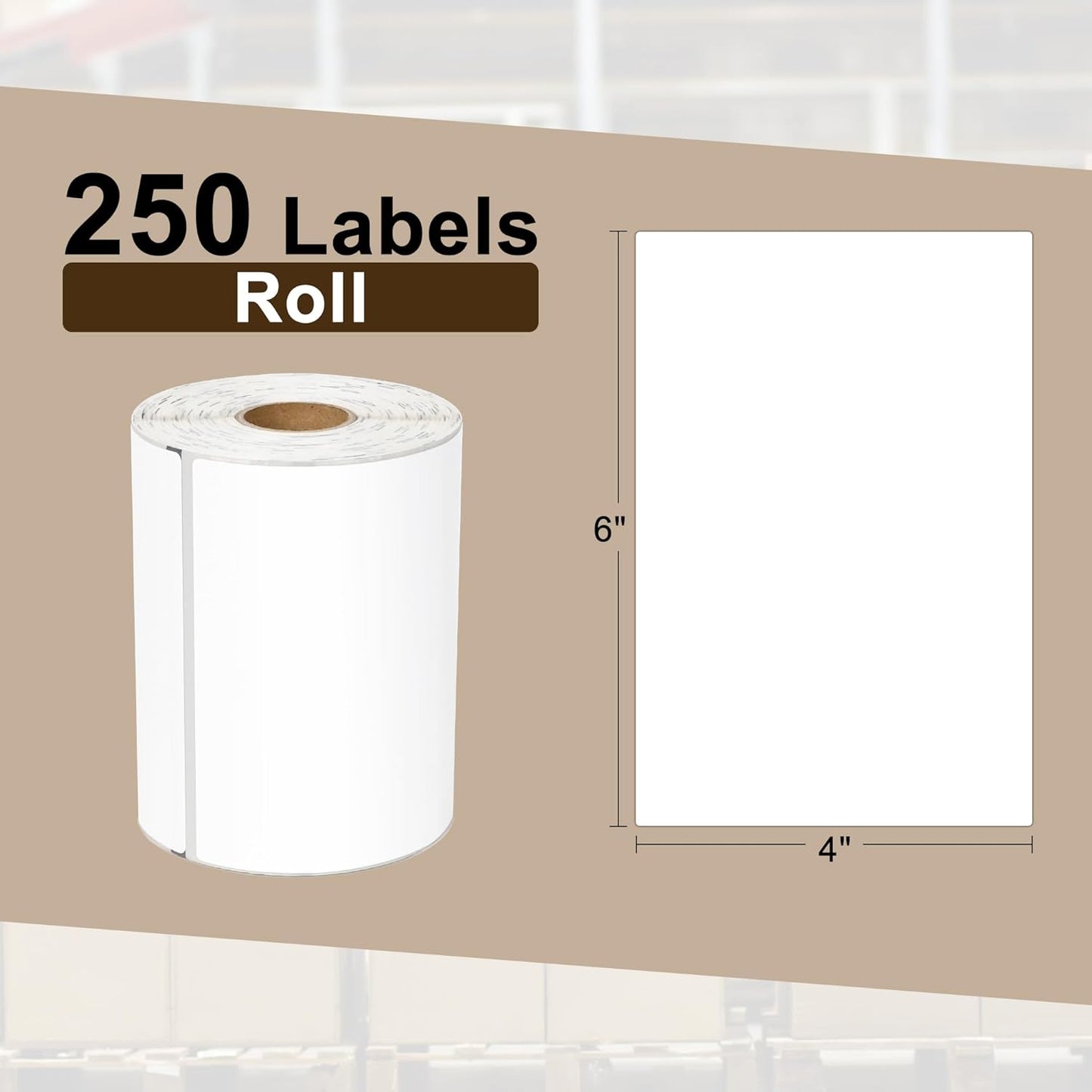 L LIKED 30 Rolls of 4" x 6" Direct Thermal Shipping Labels with 250 Labels/Roll - Compatible with Zebra 2844 ZP-450 ZP-500 ZP-505