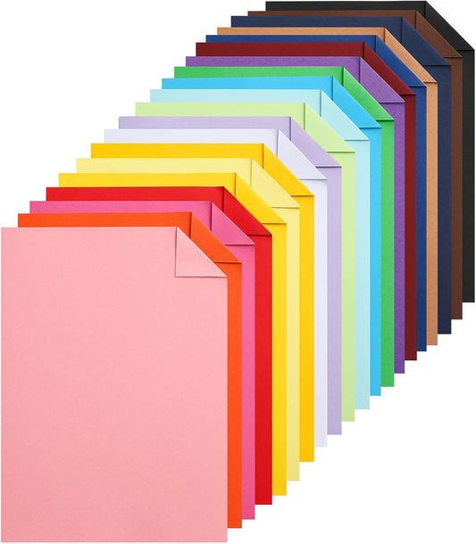 100 Sheets Colors Cardstock Craft Paper, 20 Assorted Colors 75lb Art Projects Card Stock A4 Colored Paper for DIY Cards, Birthday Decorations, School, Party