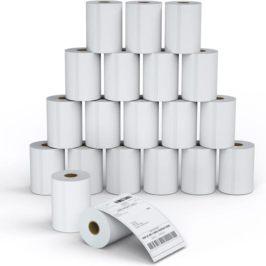 MFLABEL 100 Rolls 4x6 Direct Thermal Blank Shipping Labels for Thermal Printer Shipping Labels with Perforated