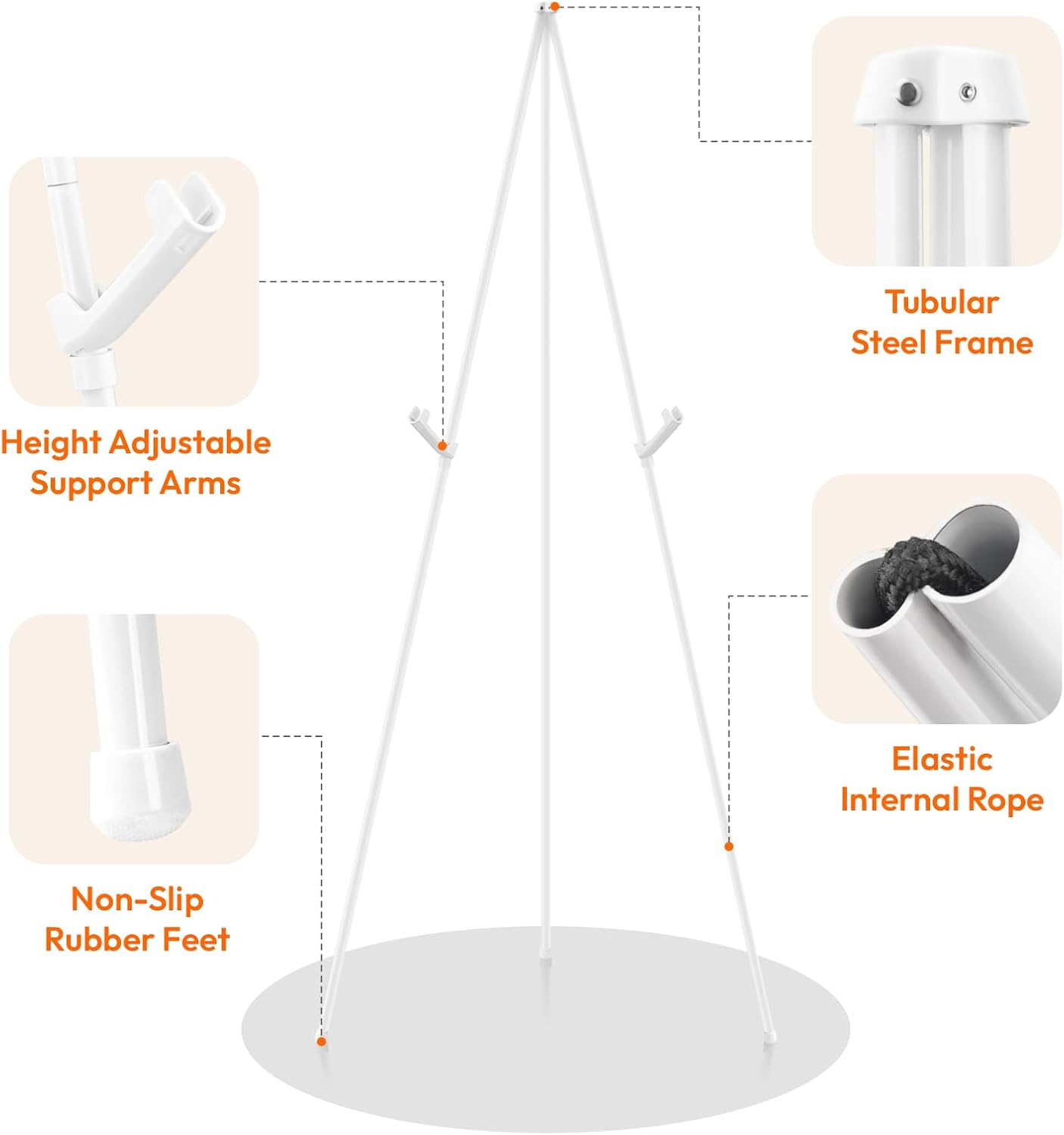 6PCS White Easel Stand for Wedding Sign Stand, 66 Inch Adjustable Metal Easels for Display, Portable Folding Easel for Wedding, Display Show, Arts, Poster with Portable Bags