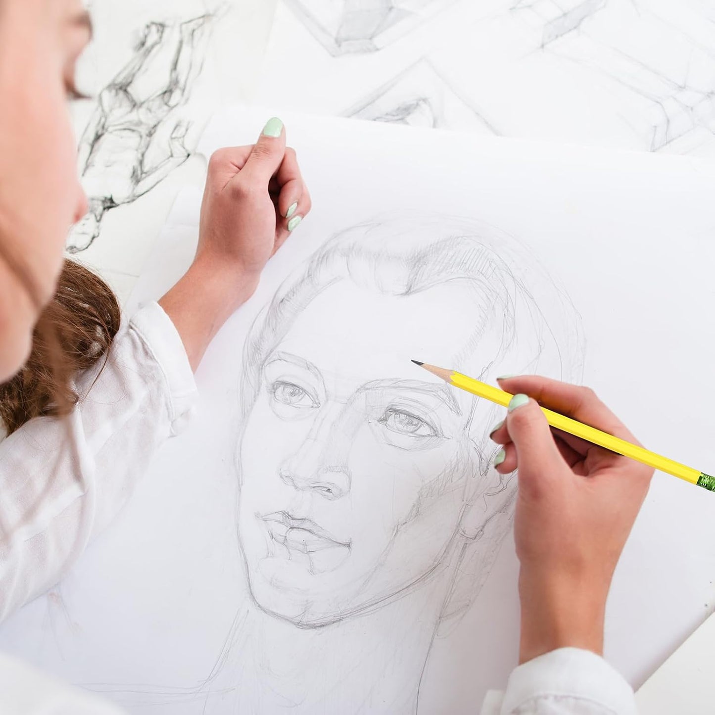 TecUnite 120 Pcs #2 HB Pencils with Eraser No 2 Unsharpened Wooden Hexagonal Pencils for Adults Gifts for School Exam art Learning Office Sketching(Rainbow Colors)