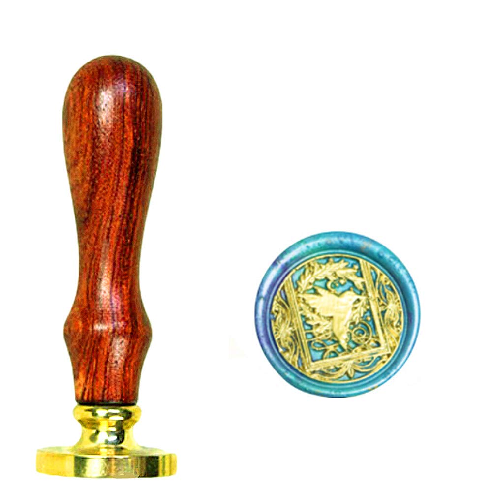 Starry Hummingbird Wax Sealing Stamp with Removable Brass Head Wooden Handle - Retro Vintage Animal Sealing Wax Stamp for Letter Cards Invitations