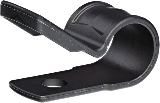 Secure 3/8 Inch Premium R Type UV Black Nylon Screw Mount Cable Clamp for Wire Management - 100 Pack