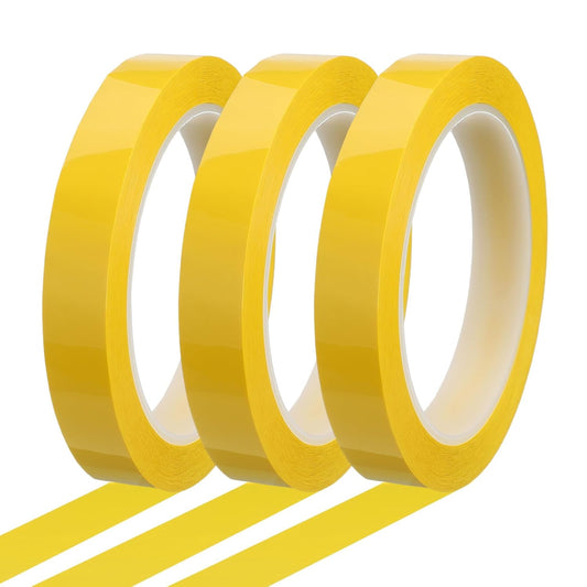 MECCANIXITY Whiteboard Tape 5/8" x 72 Yard Pinstripe Graphic Chart Line Grid Marking Tapes for Classroom Office Dry Erase Board Art, Dark Yellow, Pack of 3