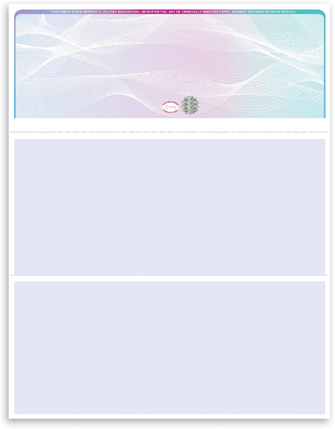 NextDayLabels Blank Check Paper - 100 Pack High-Security Laser Checks with Hologram - Top Check with Perforated Vouchers - Compatible with QuickBooks & Accounting Software - Made in USA