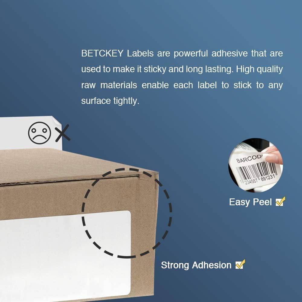 BETCKEY - Compatible Shipping Labels Replacement for Brother DK-1247 (4.07" x 6.4"), Use with Brother QL Label Printers [10 Rolls + 2 Reusable Cartridges]