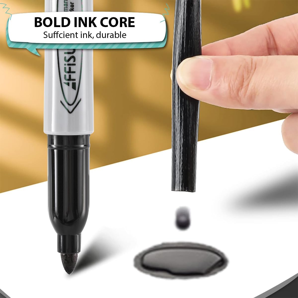 Permanent markers, 40 packs permanent markers bulk, quick drying in one second, smooth, not easy to erase, durable, can be marked on glass, tiles and cloth, office supplies,Gray shell