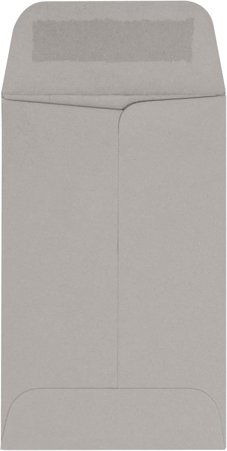 LUXPaper #1 Coin Envelopes | 2 1/4" x 3 1/2" | Gray Wove | 28lb. Text | 50 Qty