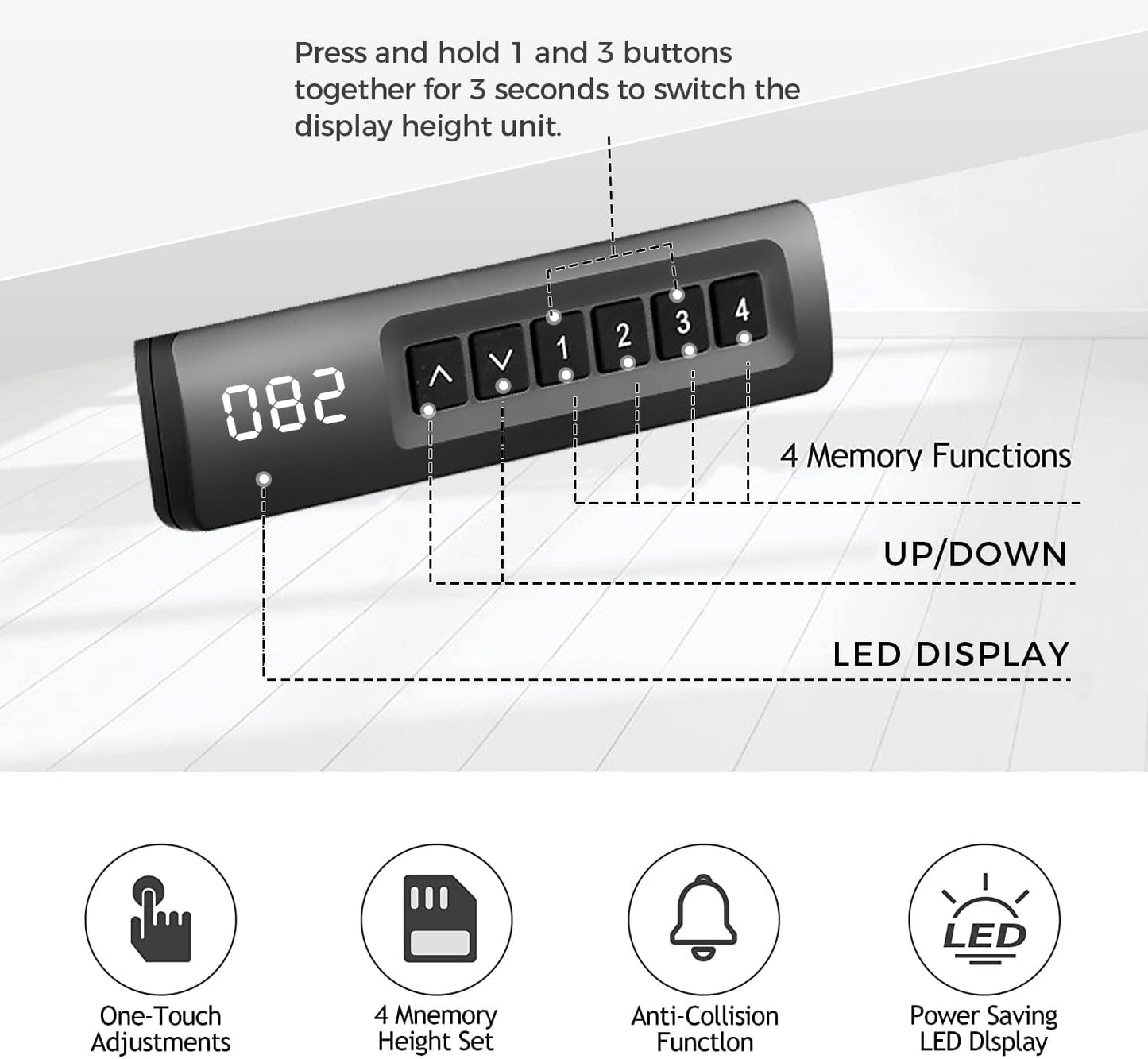 Electric Standing Desk 55 x 24 Inches Adjustable Height Ergonomic Sit Stand Up Desk Curved for Home Office Computer Workstation with 2 USB Ports 3 Power Outlets Memory Preset Wheels, White