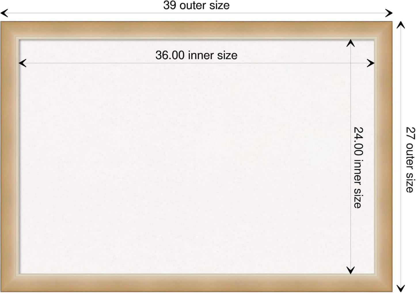 Amanti Art White Cork Board for Wall, 27x39 Vision Board with Gold Frame, Large Corkboard Office Decor for Home Organization, Modern Contemporary Corkboard Pinboard to display items for home