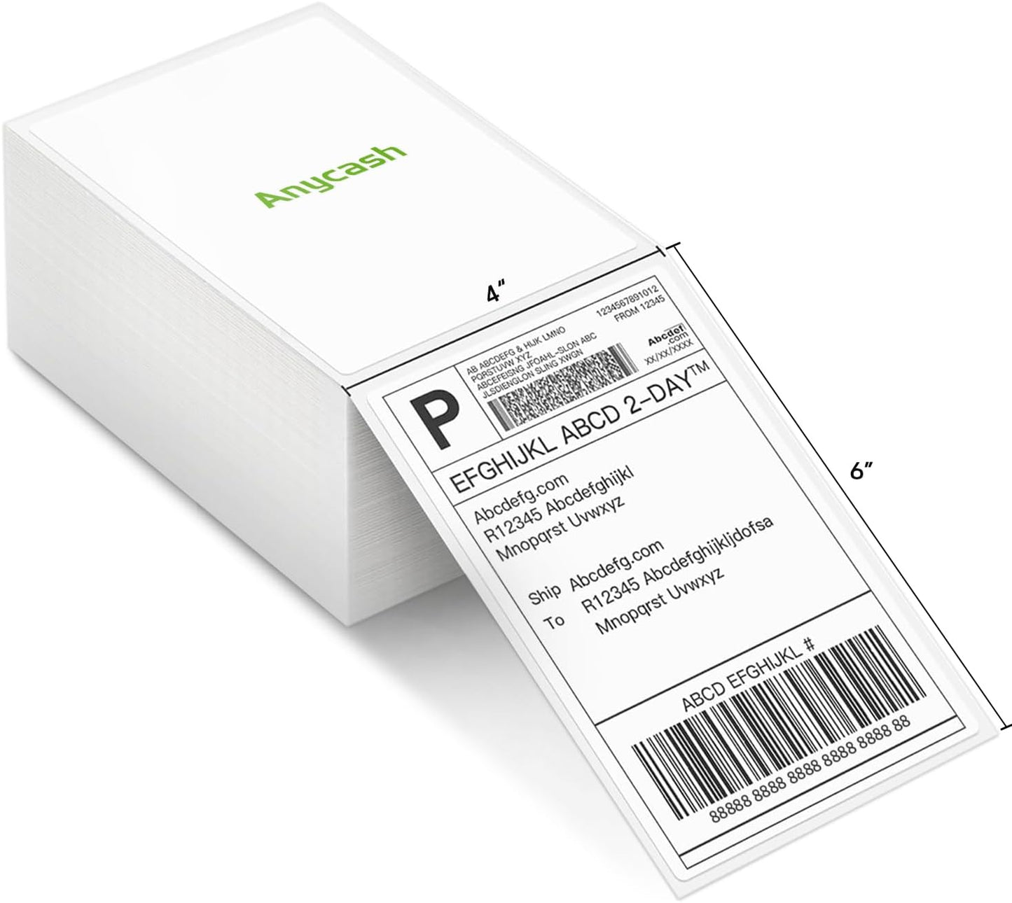 4x6 Thermal Paper, Pack of 500 Fanfold Shipping Labels with Perforated Line, Compatible with Thermal Label Printer, Commercial Grade Mailing Labels