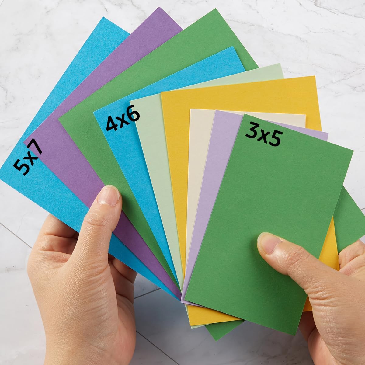 50 Sheets Blank Cardstock Paper 250 GSM Thick Heavy Cards Stock for DIY Art Projects, Card Making, Postcards, Greeting Cards, Birthday Party, Wedding Invitation (Multicolor, 3x5 inches)