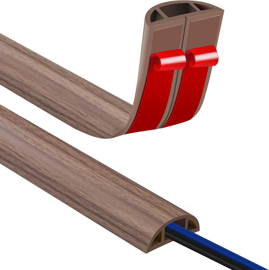 Floor Cord Covers for Wires 12FT Cable Hider Wire Cover Self Adhesive Cord Hider Floor for Offices, Homes, Workshops, Warehouses Cable Cavity 0.39" W x 0.27" H