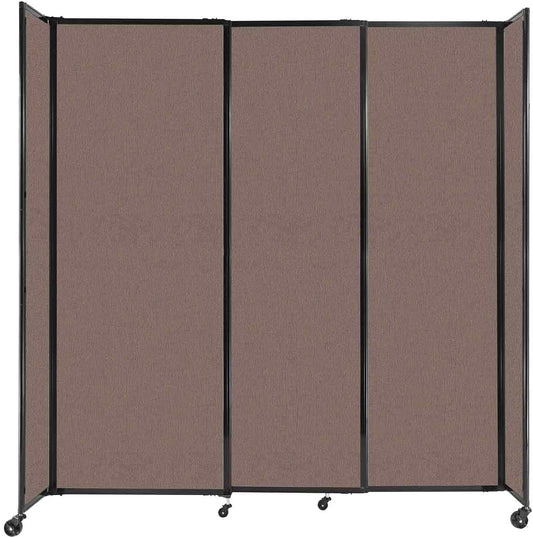 Versare Straightwall Sliding Portable Wall Partition | Freestanding Office Dividers | Locking Wheels | Temporary Room Separator | 7'2'' Wide x 7'6'' Tall Latte Fabric Panels