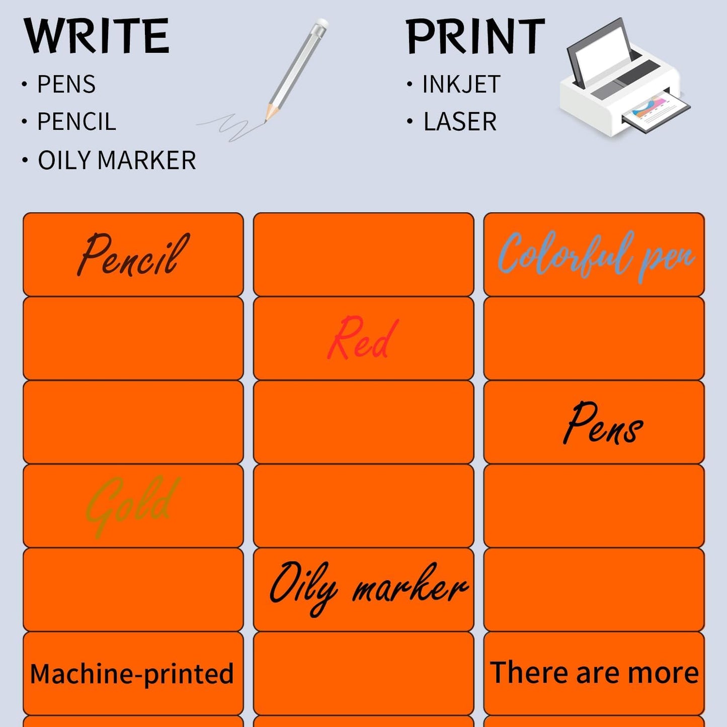 1" x 2-5/8" Address Labels 600 Labels Sticker Paper for Laser/Ink Jet Printer mailing Labels 8.5"×11" Fluorescent Orange 30 per Sheet