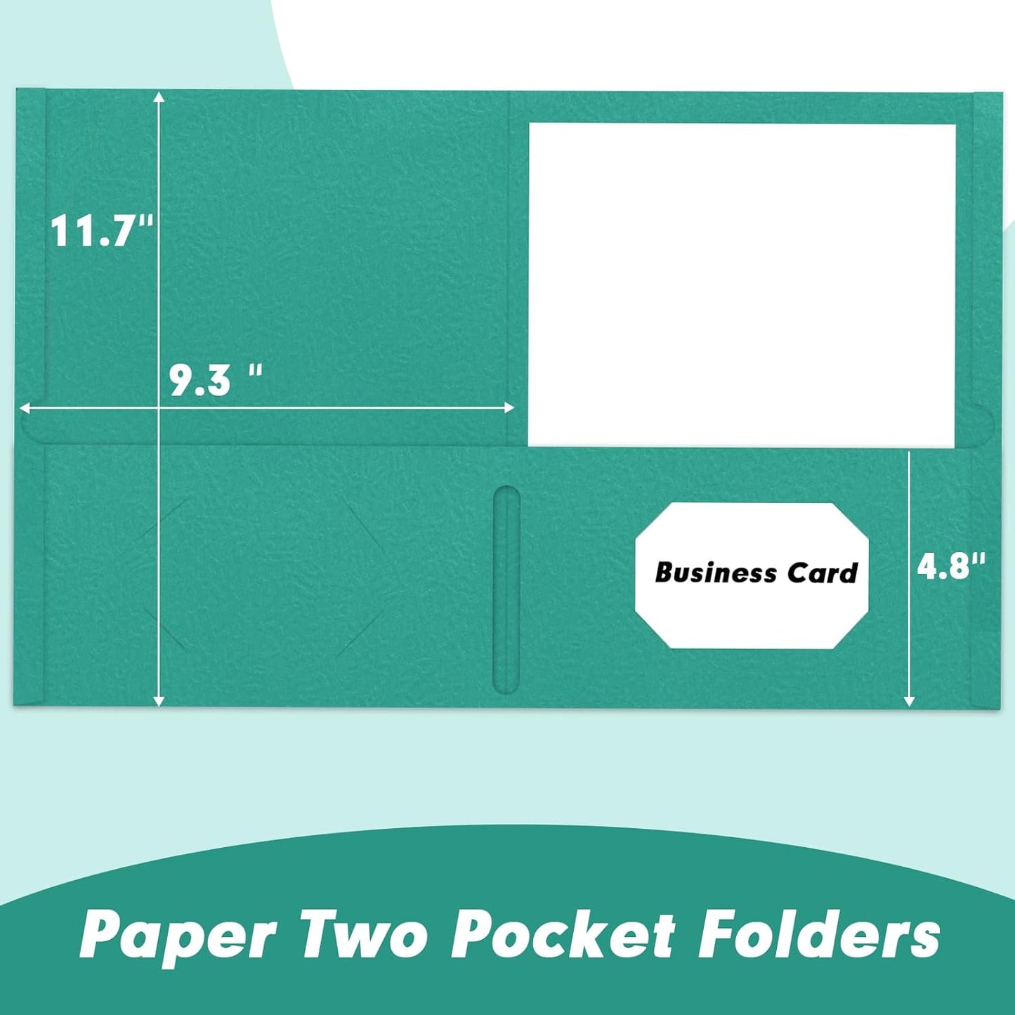 Two Pocket Folders, RAZCC 50 Pack 2 Pocket Folders Fit Letter Size Paper, Paper Folders with Pockets for School Office Business Home, Assorted 5 Colors