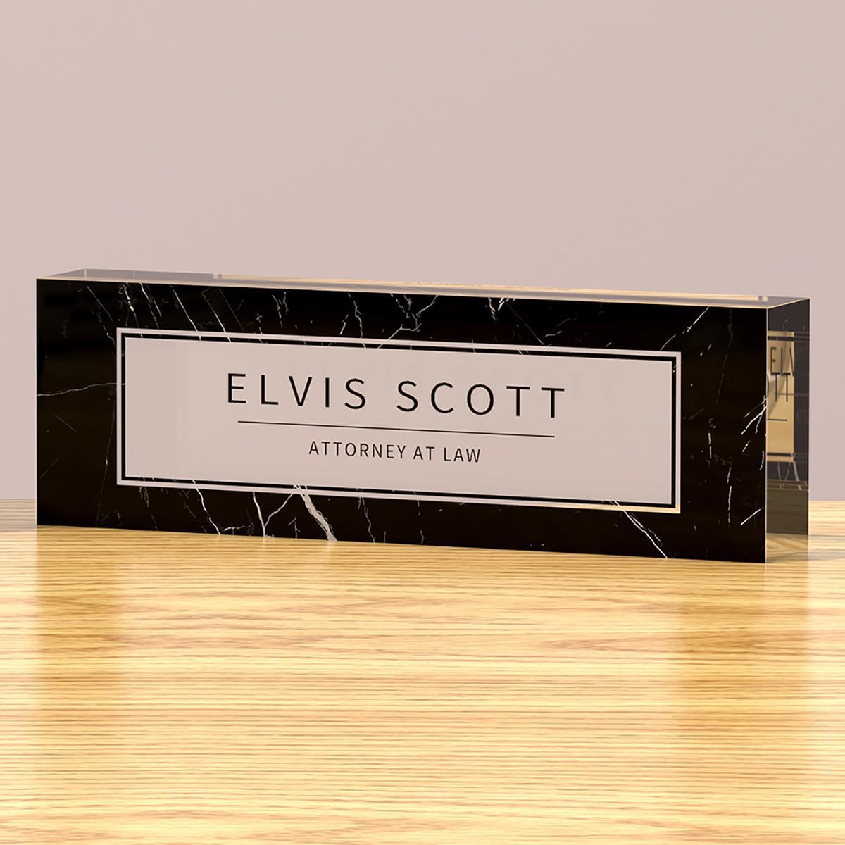 Simple Desk Name Tag: Personalized Name Plate for Office, Minimalist Acrylic Name Plates for Desks