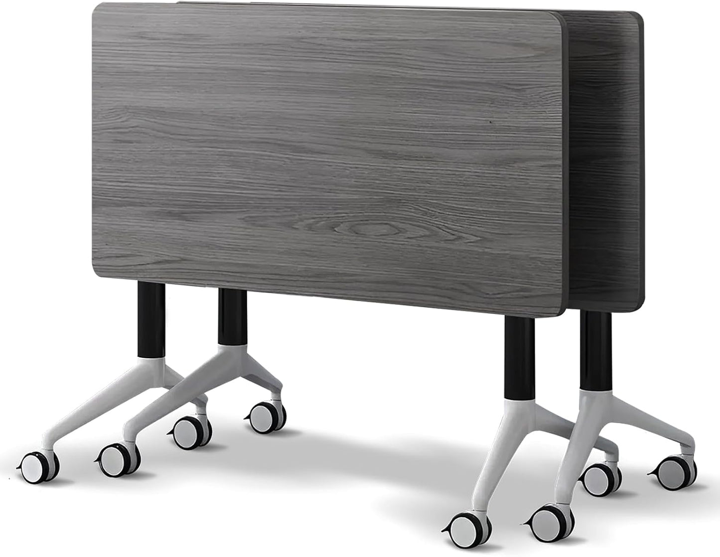 Conference Room Table with Flip-Top Design for Dynamic Meetings, Business Table Computer Desk with Heavy-Duty Frame,Foldable Seminar Meeting Tables for Home Office (2, B, 55.1IN)