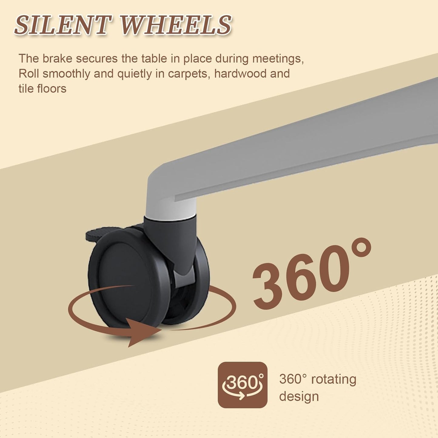 Folding Conference Room Table, Modern Conference Tables with Wheels, Large Rectangular Mobile Training Tables for Office Classroom, Foldable Modular Boardroom Seminar Table (6pack L70.9in)