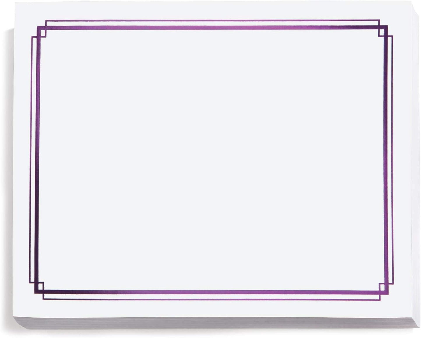 PaperDirect Foil Elegance Specialty Certificates, 50 Sheets of 38lb White Paper, 8½" x 11", Double Purple Foil Border, Perfect for Awards, Students, Employees, Volunteers, Course Completion, Diplomas