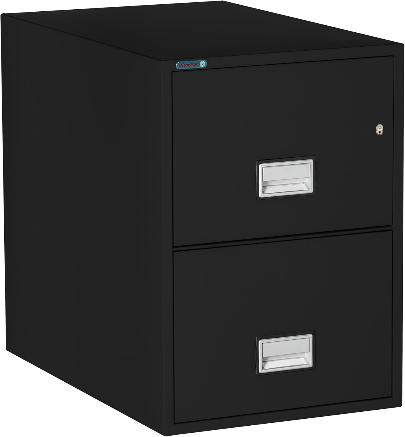 31 inch 2-Drawer Vertical Fireproof File Cabinet – Legal and Letter Size Filing – Key Lock – Water Resistant Seal – Fire and Impact Rated – Black Finish – Model LGL2W31B