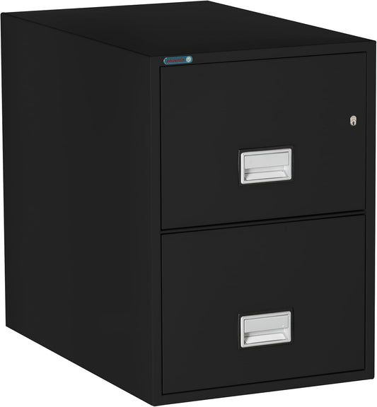 31 inch 2-Drawer Vertical Fireproof File Cabinet – Legal and Letter Size Filing – Key Lock – Water Resistant Seal – Fire and Impact Rated – Black Finish – Model LGL2W31B
