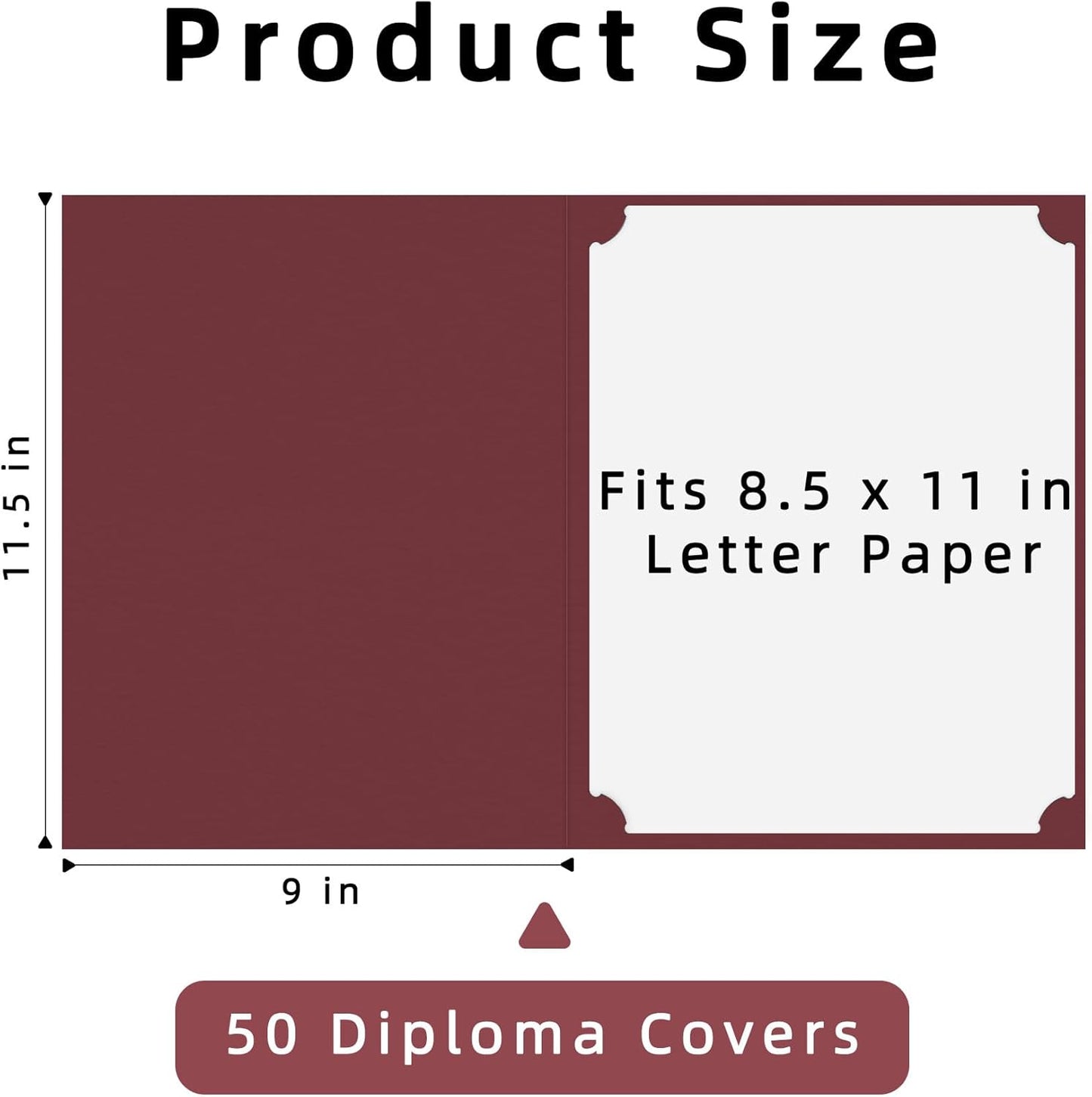 HAUTOCO 50 Packs Certificate Holders, Burgundy Diploma Holders, Document Award Covers Certificate Folders with Gold Foil Border for 8.5x11 Letter Size