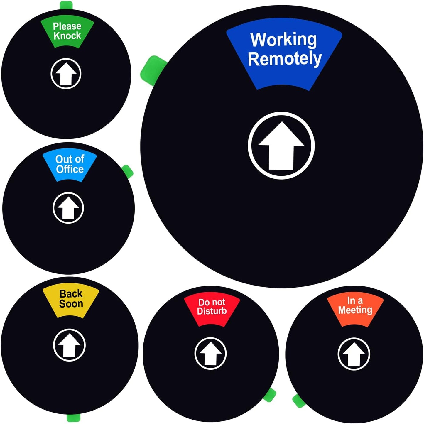 Kichwit Do Not Disturb Sign for Office Door, Working Remotely, In a Meeting, Please Knock, Out of Office, Privacy Sign for Offices, 5 Inch, Black