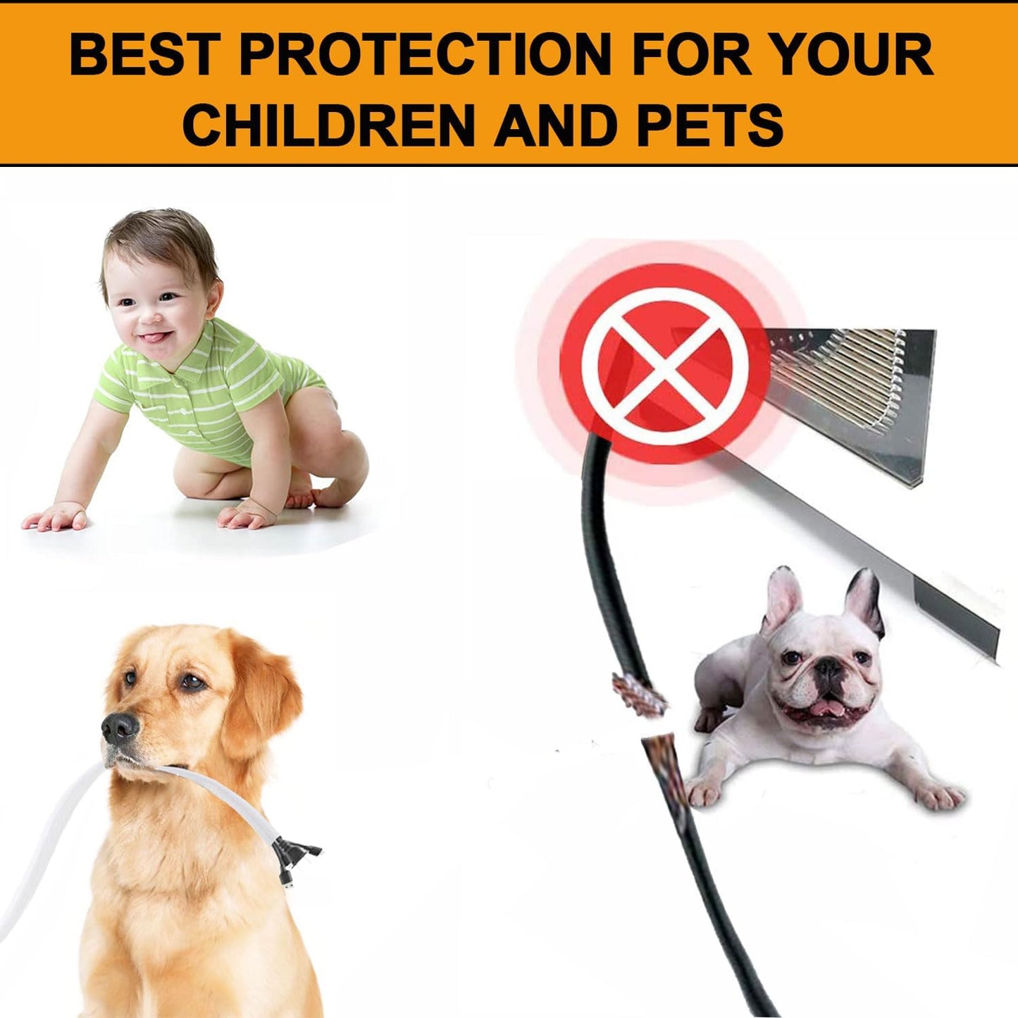 25ft – 3/8 inch White Split Wire Loom Tubing Cord Protector Cable Sleeve – Pet Cord Protector for Cat Chewing, for USB Power Cords Audio Video Wires